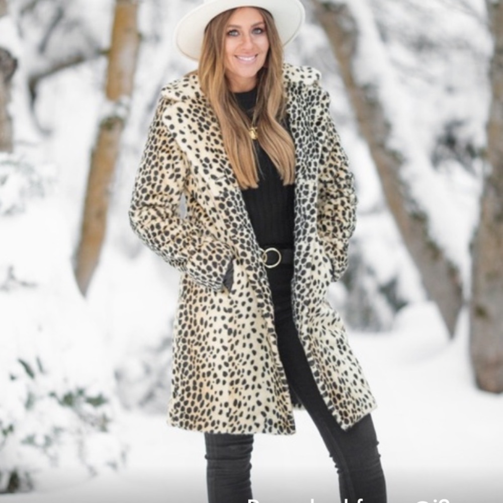 Leopard faux Fur Tailored Coat (Donna Slayers Fabulous Furs) Size XS